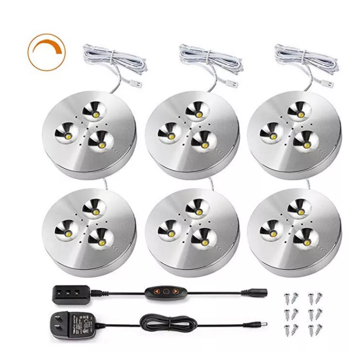 Modern 3000K 6000k 70X15.5MM DC12v dimmable led under cabinet puck ceiling lights