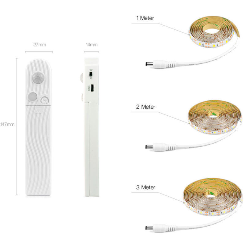 DC6V 3w floor light stick bed motion sensor IP65 led strip light With 4XAAA batteries box