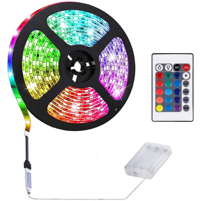 Remote controller 3XAA RGB battery powered DC4.5v led strip light