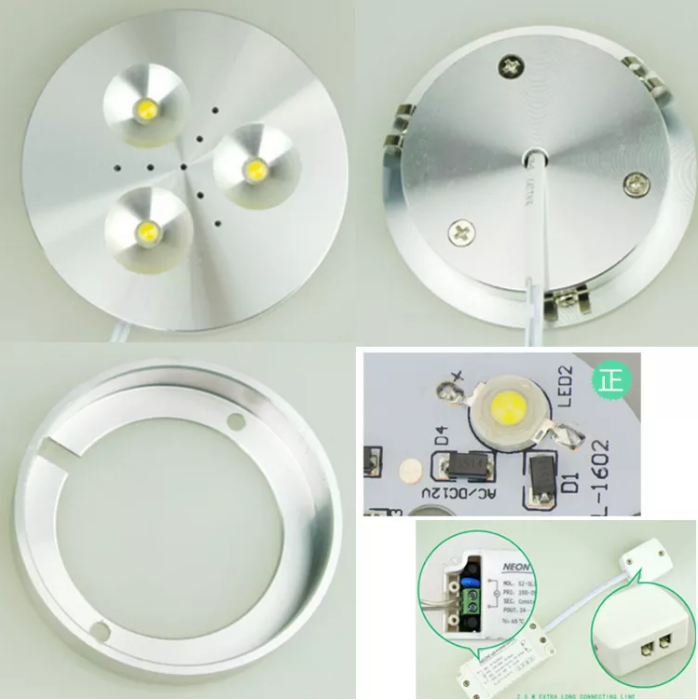 Modern 3000K 6000k 70X15.5MM DC12v dimmable led under cabinet puck ceiling lights