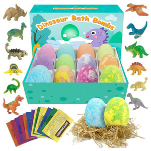 OEM 100% Natural Ingredients Dinosaur Toys Inside Dino Bath Bombs for Kids