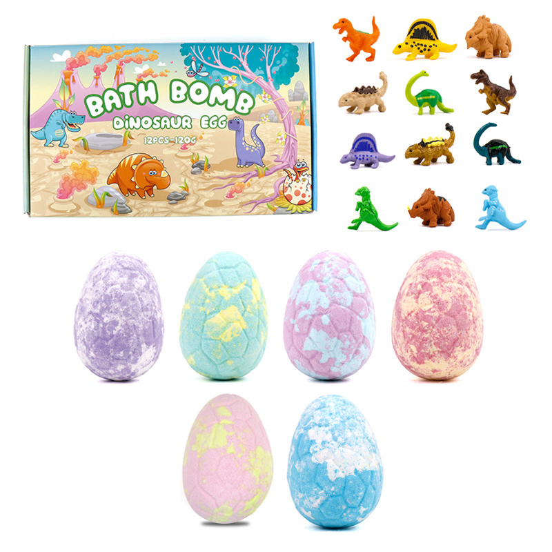 OEM 100% Natural Ingredients Dinosaur Toys Inside Dino Bath Bombs for Kids