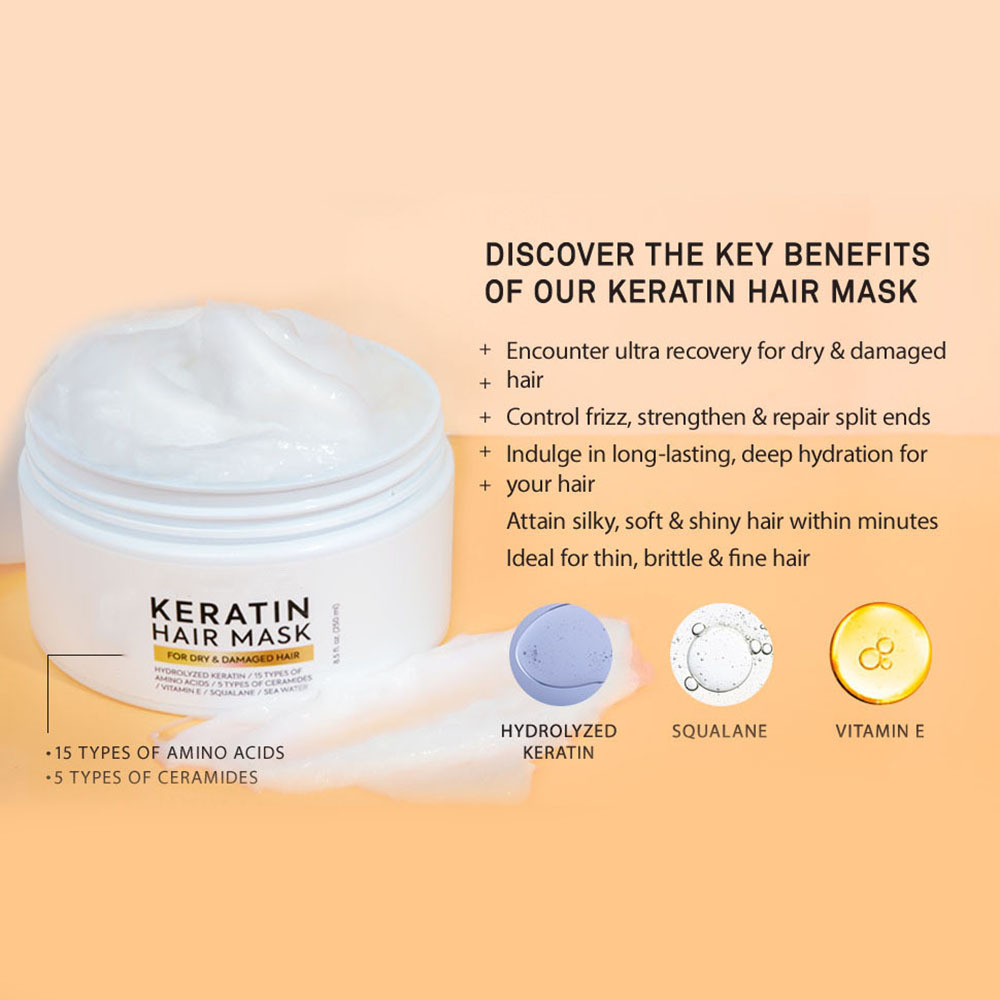 Custom Hair Mask Treatments Hydrolyzed Keratin Collagen Hair Mask