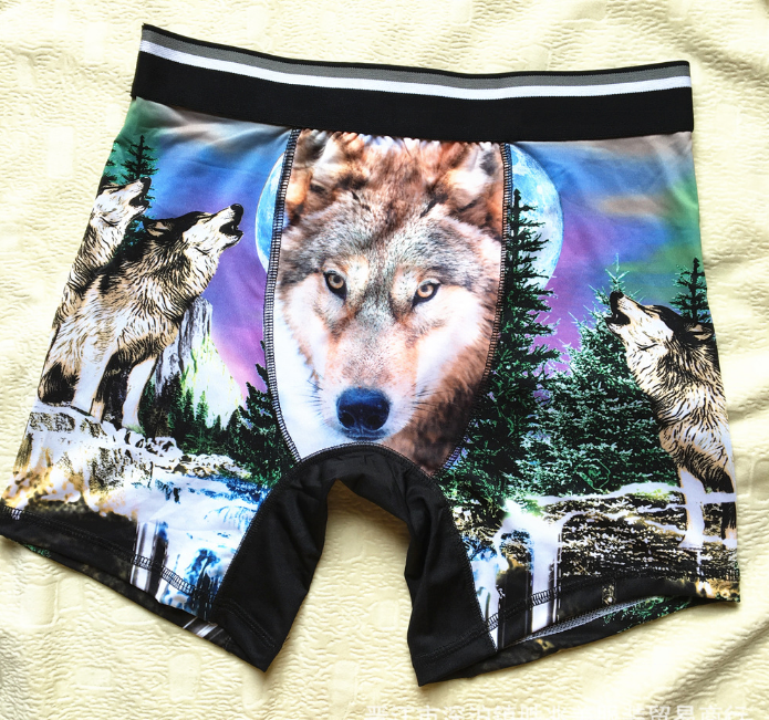 Custom printed boxer briefs under wear men long leg shorts sporty panties light weight fabric soft mens cycling underwear