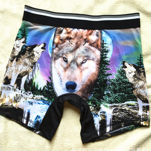 Custom printed boxer briefs under wear men long leg shorts sporty panties light weight fabric soft mens cycling underwear