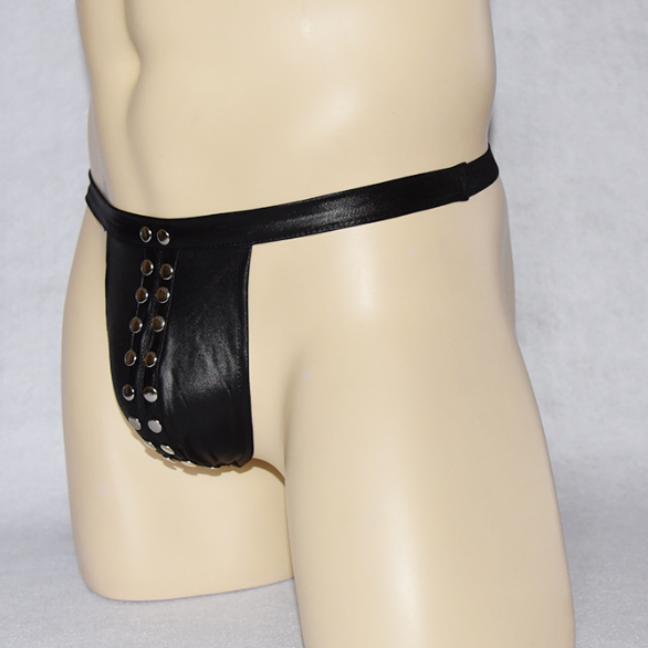 Custom various men g string black pu mens sexy underwear thong mens sexy leather lingerie