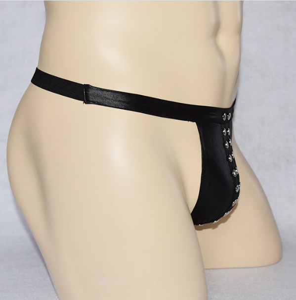 Custom various men g string black pu mens sexy underwear thong mens sexy leather lingerie