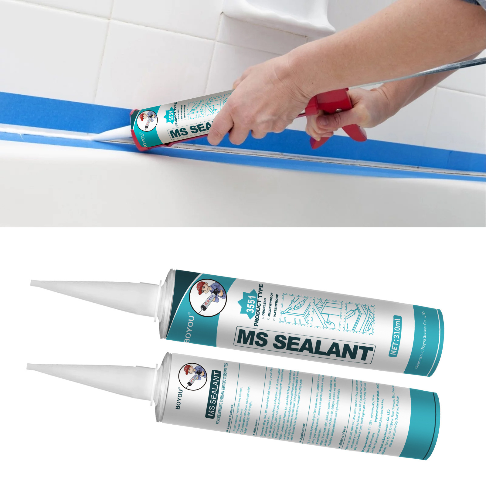 High Quality Ms Hybrid Polymer Bonding Sealant High Temperature Clear Ms Polymer Adhesive Sealant