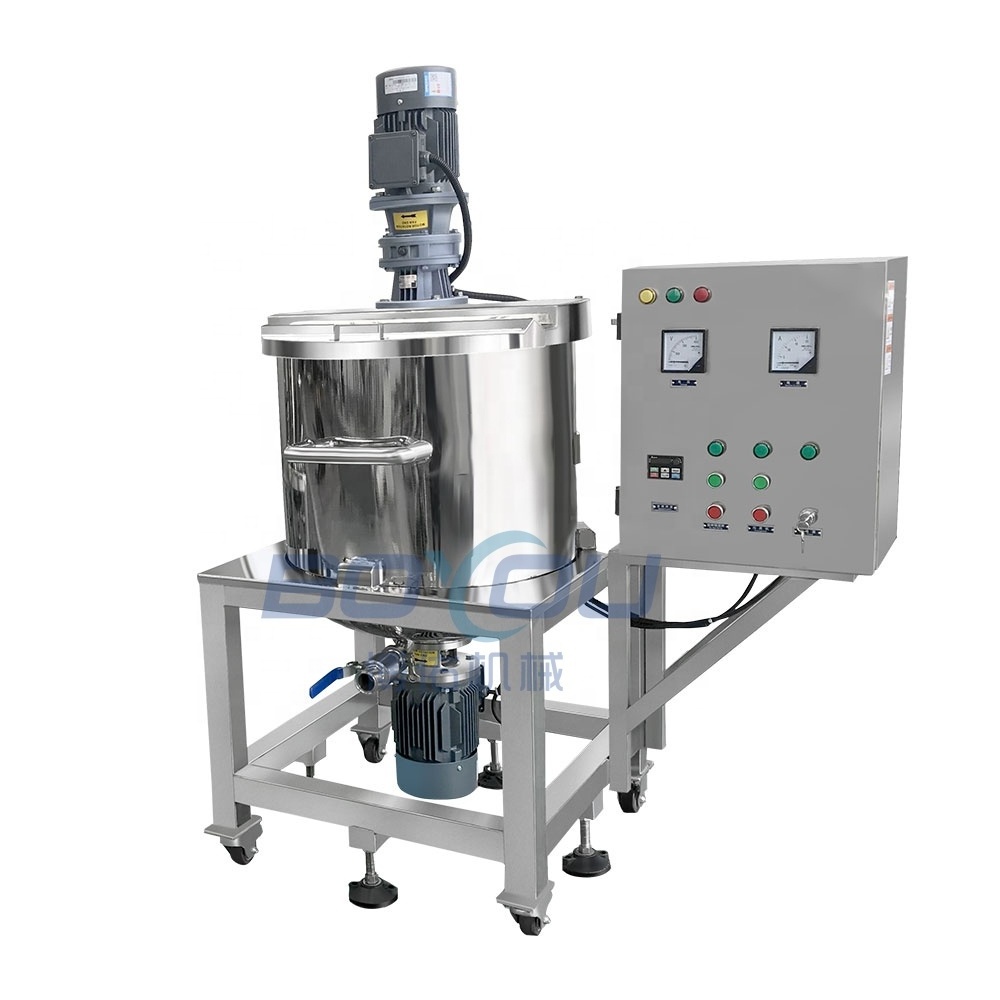 best price liquid emulsify homogenizer machine electric steam heating mixer jacketed stainless steel mixing tank with agitator