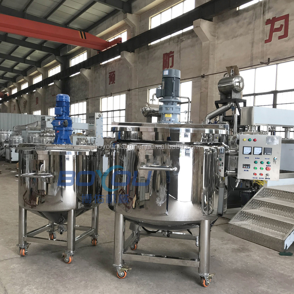 best price liquid emulsify homogenizer machine electric steam heating mixer jacketed stainless steel mixing tank with agitator