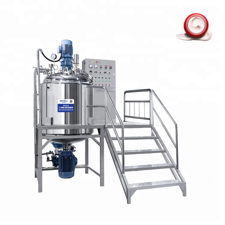 Cosmetics Manufacturing Industrial Snail Slime Emulsifier Vacuum Homogenizer Mixer Beauty Cream Toothpaste Making Machine