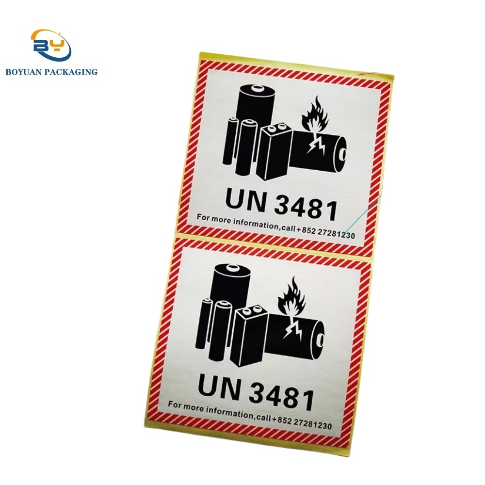 UN 3480 UN 3481Lithium-Ion Batteries Hazard Warning Label Stickers