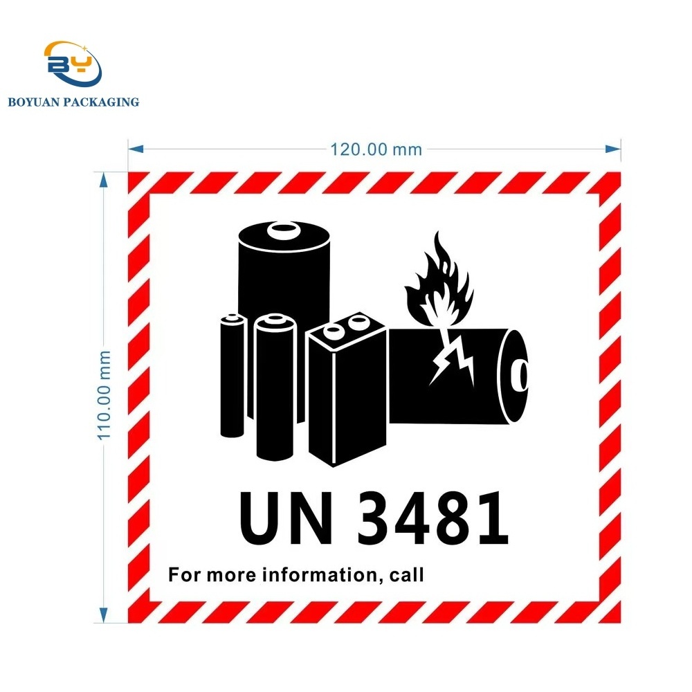 UN 3480 UN 3481Lithium-Ion Batteries Hazard Warning Label Stickers