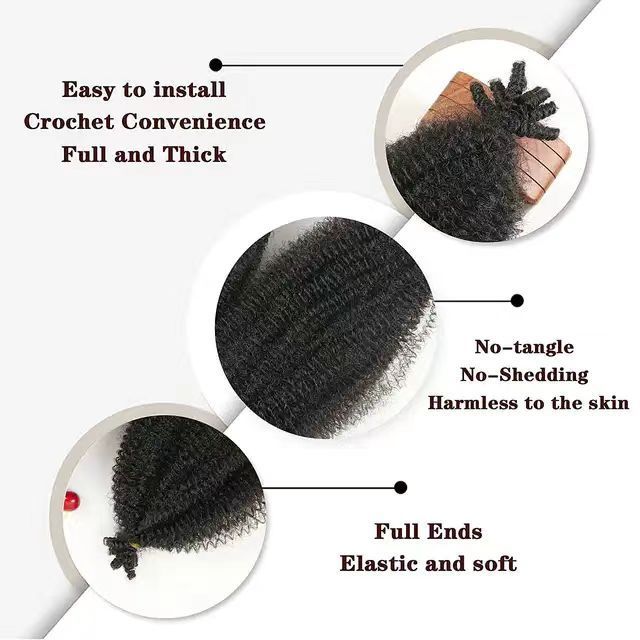 long crochet braid Synthetic curly  hair extension afro fluffy kinky twist Cuban Braid Hair Caterpillar hair extensions