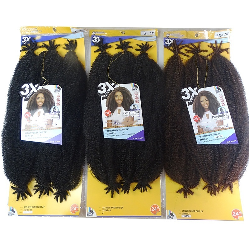 long crochet braid Synthetic curly  hair extension afro fluffy kinky twist Cuban Braid Hair Caterpillar hair extensions