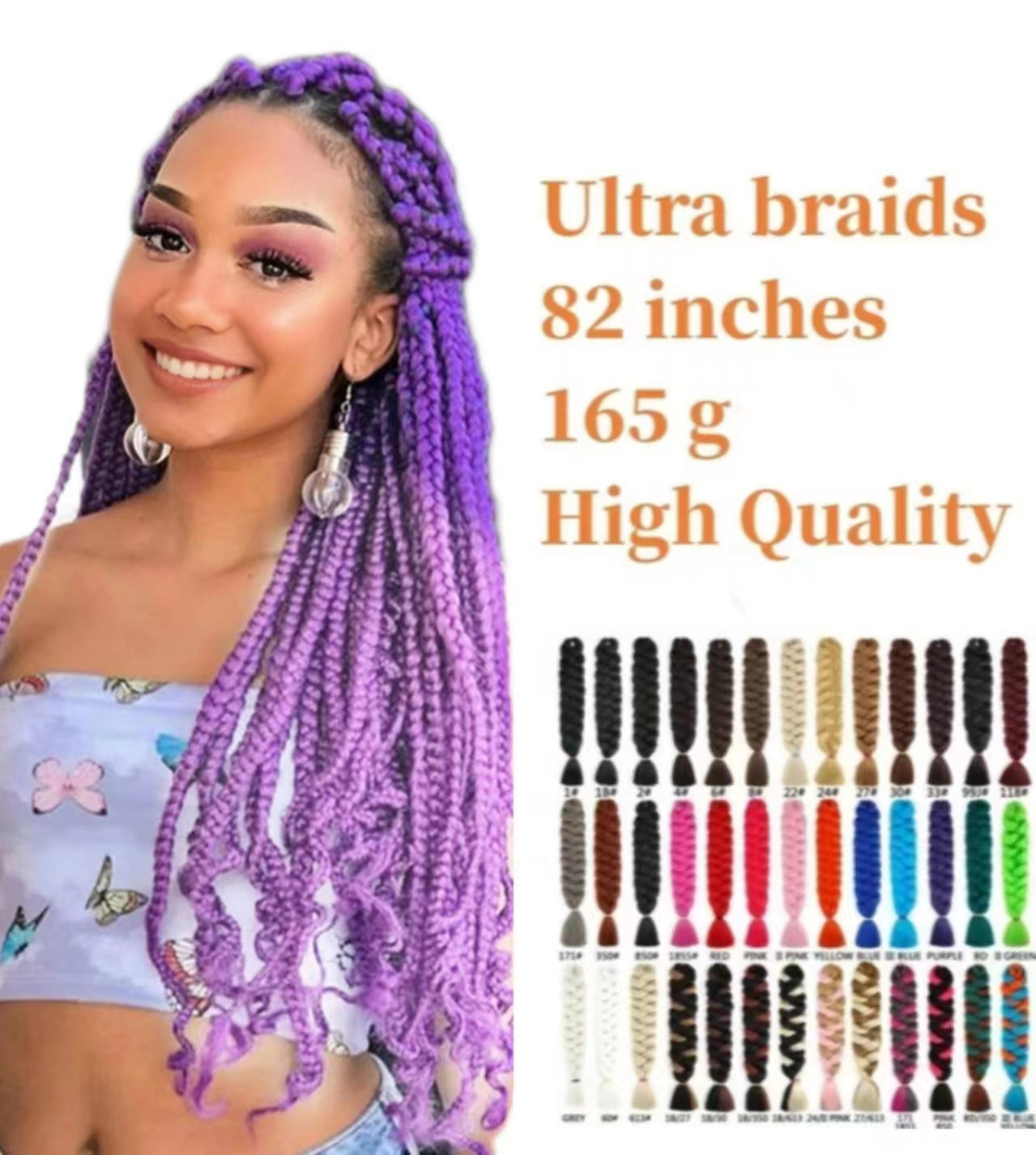 Wholesale jumbo hair Braids hairstyles 41inch 82inch for black women and black synthetic hair extension Synthetic Braiding Hair