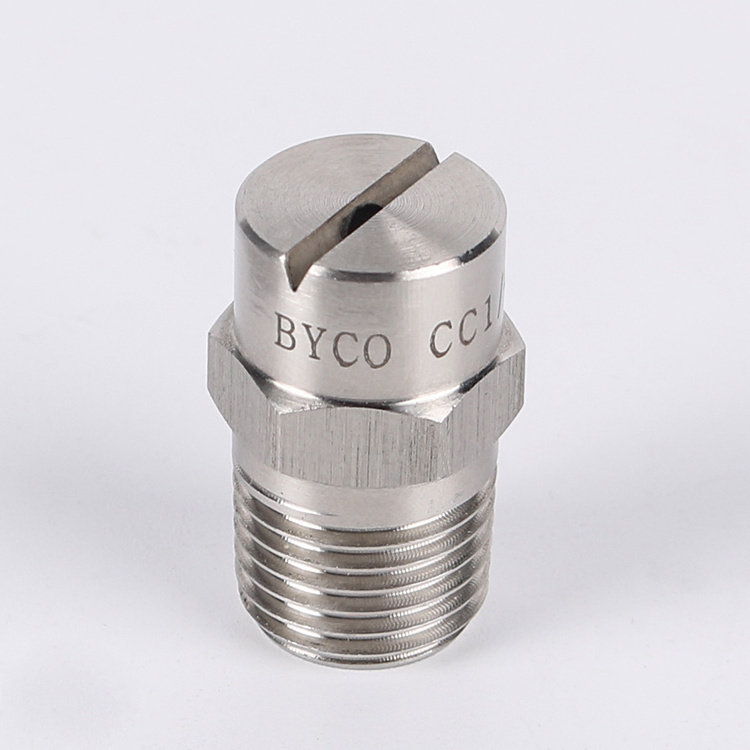 BYCO 65 Degree 2.8mm Orifice Diameter 1/ 8 BSPT Male Thread 304 Stainless Steel Flat Fan Spray Nozzle Tip