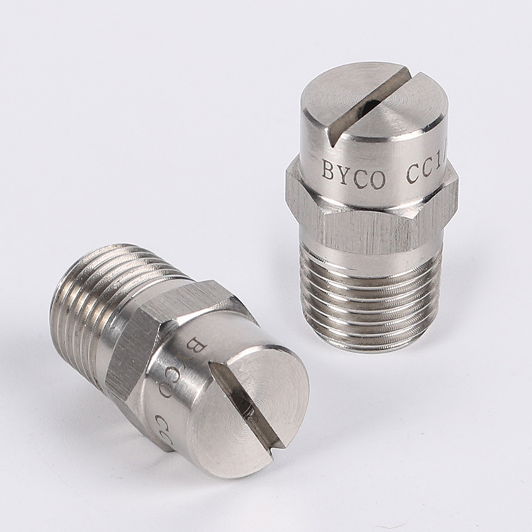 BYCO 65 Degree 2.8mm Orifice Diameter 1/ 8 BSPT Male Thread 304 Stainless Steel Flat Fan Spray Nozzle Tip