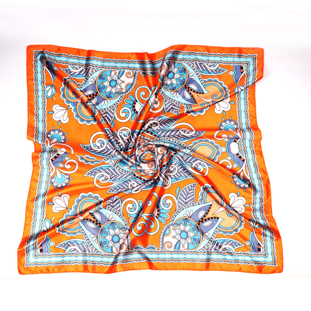 China manufacturer air hostess neck scarf custom printing bitak odm square flowered big ladies hijab silk scarves bondage