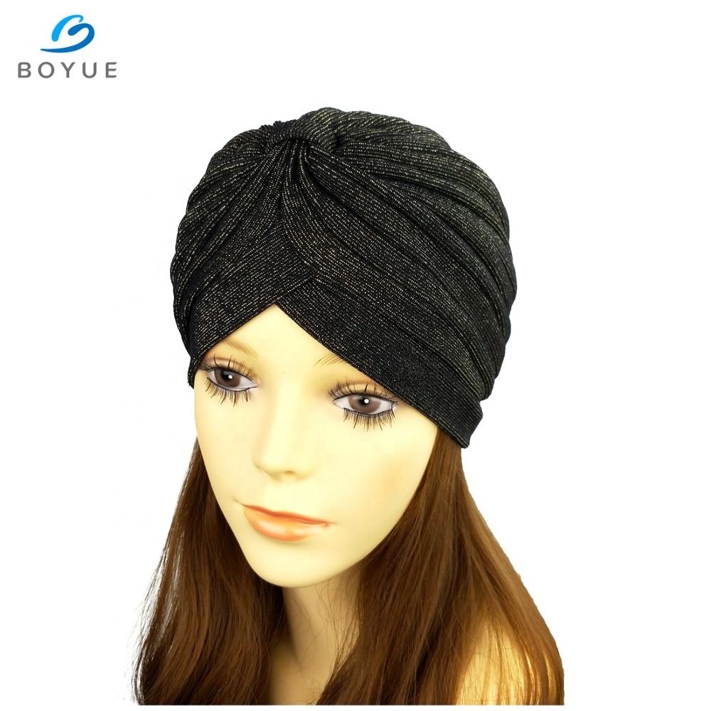 Hotsale Custom design print polyester head turban hijab hair turban hat for women