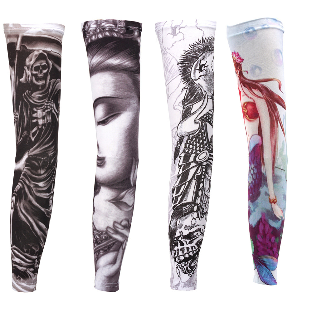 Arm sleeve tattoo designs have low MOQ digital printing skull sleeve tattoo golf accept OEM