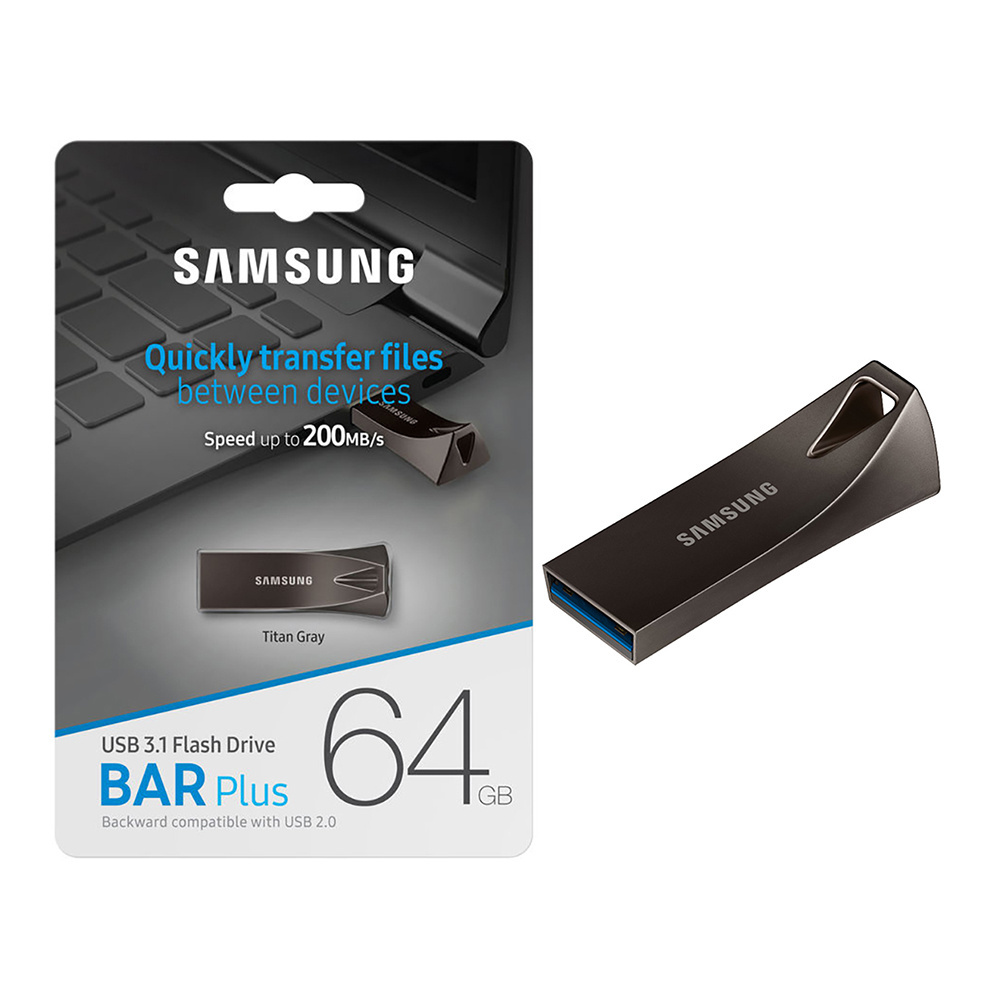 Real Capacity Samsung Bar Plus USB 3.1 Flash Drive 32GB 64GB 128GB 256GB USB Pen Drive Samsung 300MB/s Metal USB Memory Stick