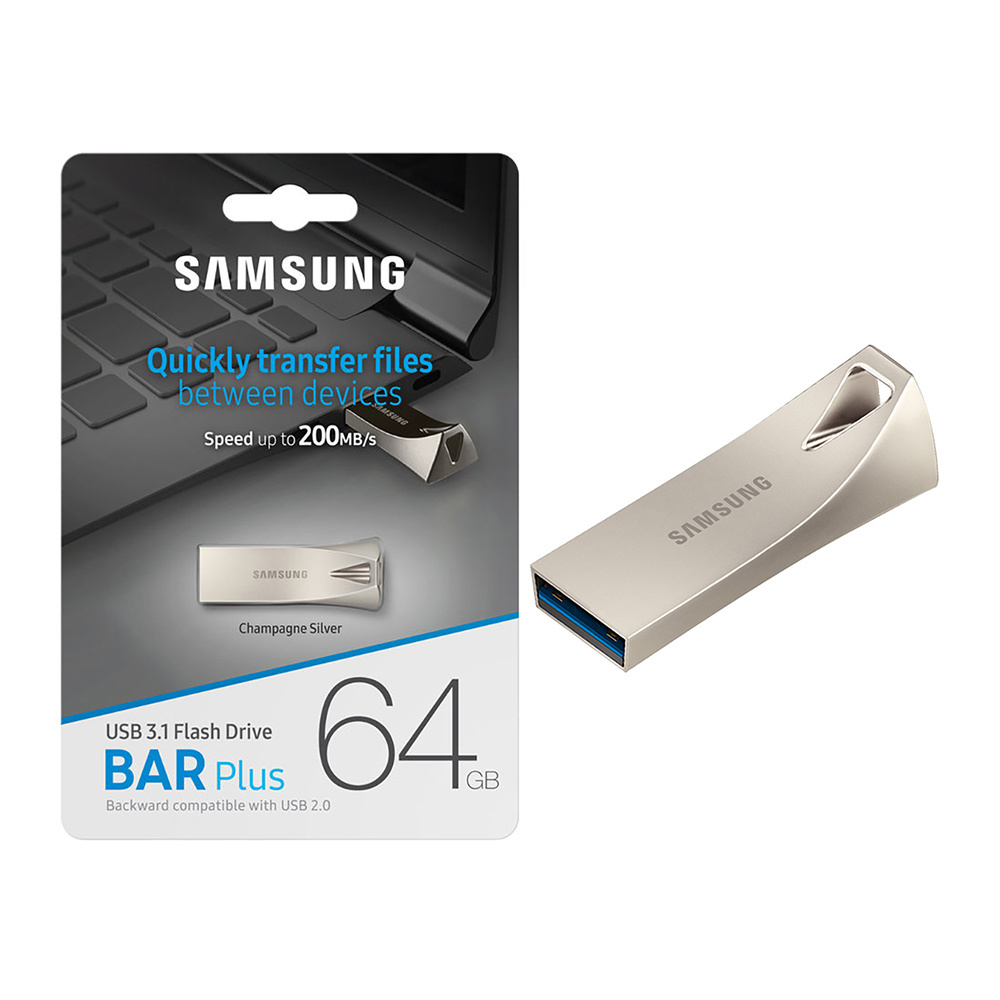 Free Shipping Samsung Bar Plus USB 3.1 Flash Drive 32GB 64GB 128GB 256GB Samsung USB Memory Stick 300MB/s Metal Pen Drive