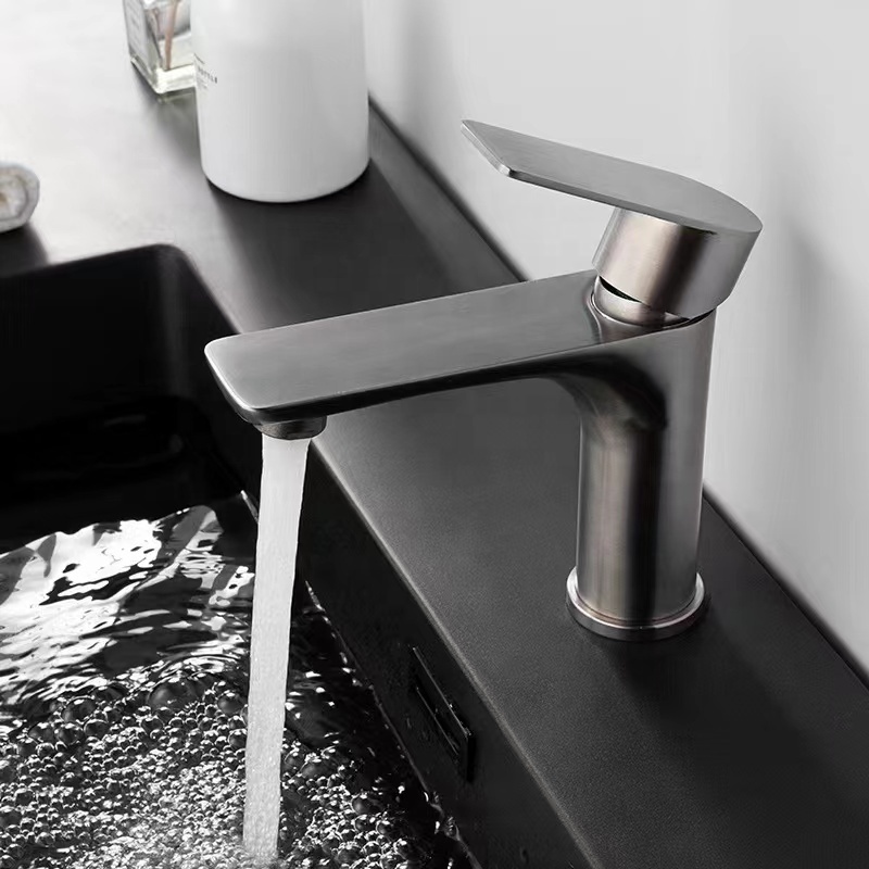 High Quality Stainless steel Waterfall Basin Faucet Hot and Cold Water Mixer Bathroom Wash Gun Gray Tap Faucet