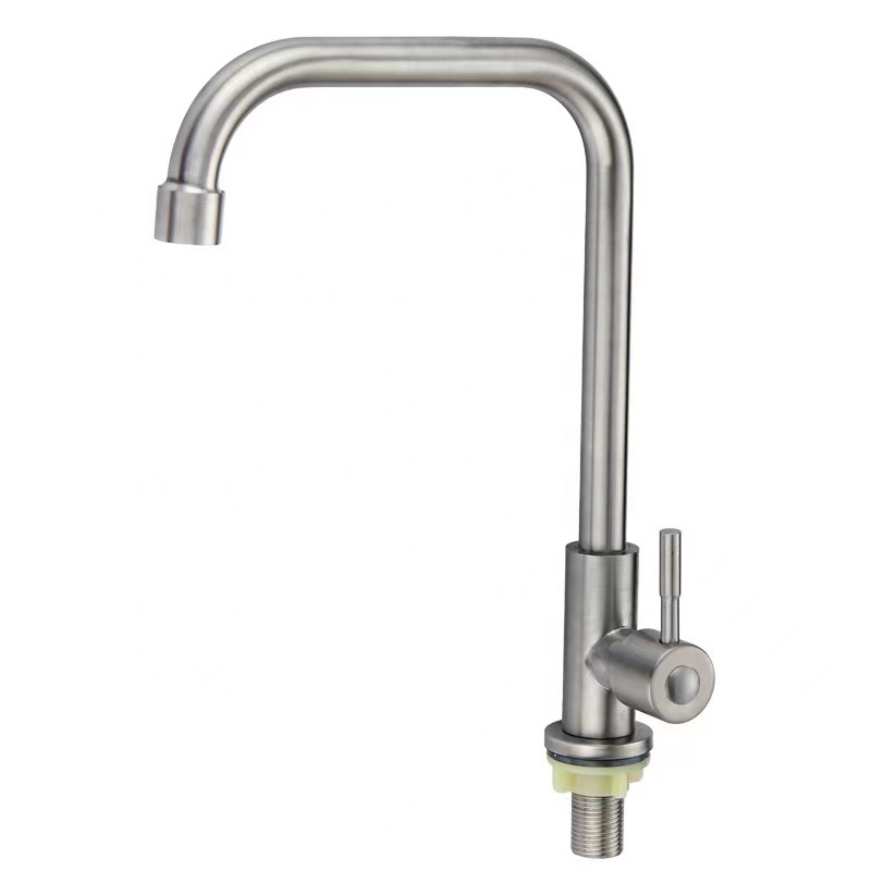 Classical 304 Stainless Steel  Single Cold water Desk mounted Kitchen faucet