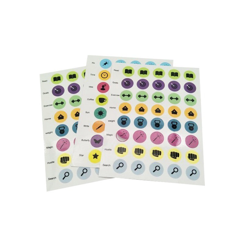 Custom Colourful Dot Polyethylene Round Vinyl Sticker Label