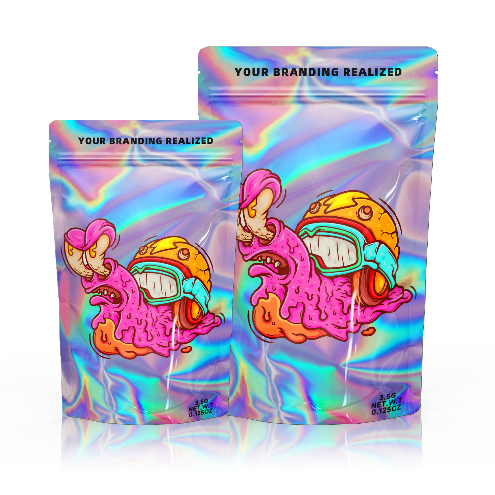 Holographic Mylar Bags Transparent Stand Up Pouch Custom Printed Bag Stand Mylar Up Plastic Pouch Packaging