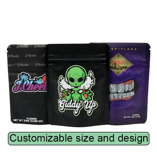 Matte or Glossy Laminated Plastic Doypack Resealable Zip lock Edibles Packaging Candy Custom Mylar Bags 3.5 With My Logo