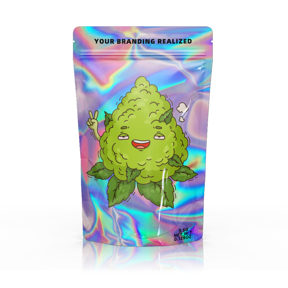 Holographic Mylar Bags Transparent Stand Up Pouch Custom Printed Bag Stand Mylar Up Plastic Pouch Packaging