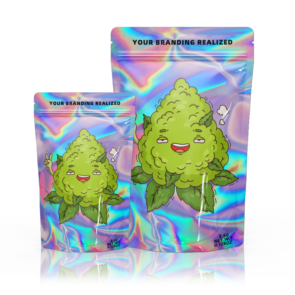 Holographic Mylar Bags Transparent Stand Up Pouch Custom Printed Bag Stand Mylar Up Plastic Pouch Packaging