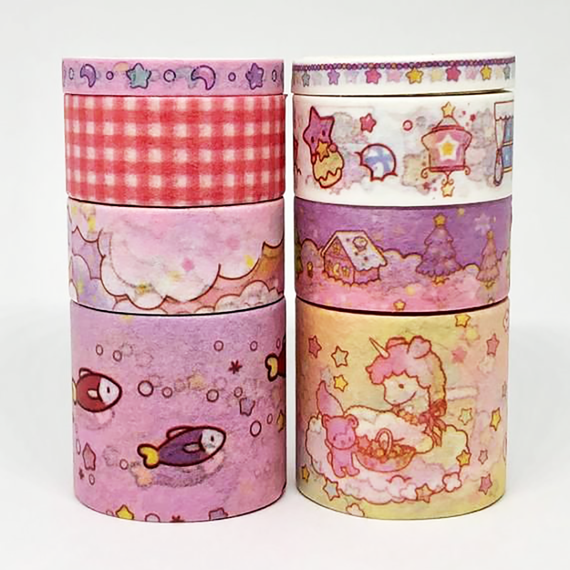 Wholesale Custom Roll Printing Washi Tape,  Decorative DIY Cute Kawaii Scrapbooking Washi Tape Set