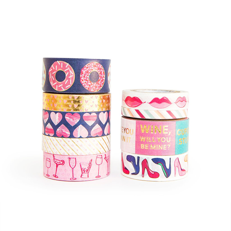 Wholesale Custom Roll Printing Washi Tape,  Decorative DIY Cute Kawaii Scrapbooking Washi Tape Set