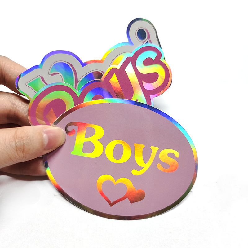 Self Adhesive Irregular Shape Holographic Logo Sticker Printing Custom Die Cut Laser Hologram Stickers