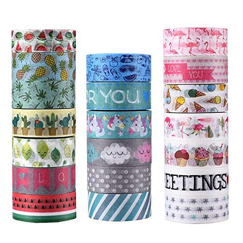 Wholesale Custom Roll Printing Washi Tape,  Decorative DIY Cute Kawaii Scrapbooking Washi Tape Set