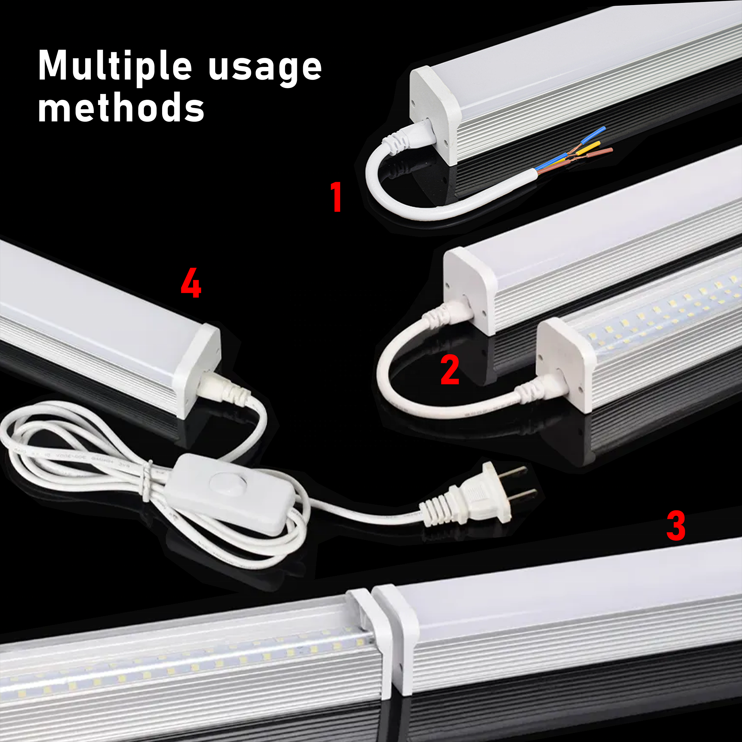 Low power consumption high brightness 20/pack 2/4/5ft Linkable Aluminum profiles led linear light