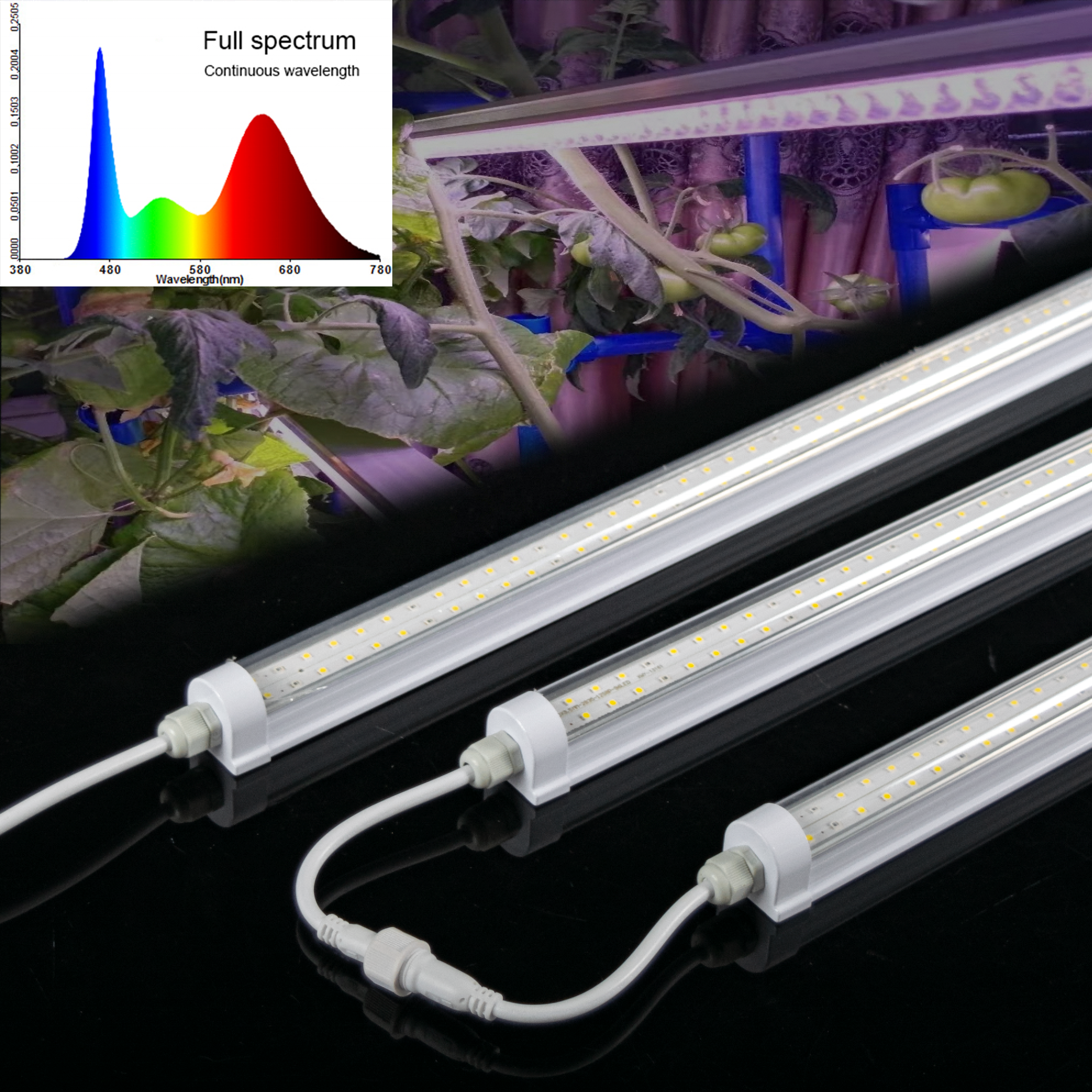 Farm seedling grow light Hydroponics Red white blue Linkable IP65 waterproof led Grow Light