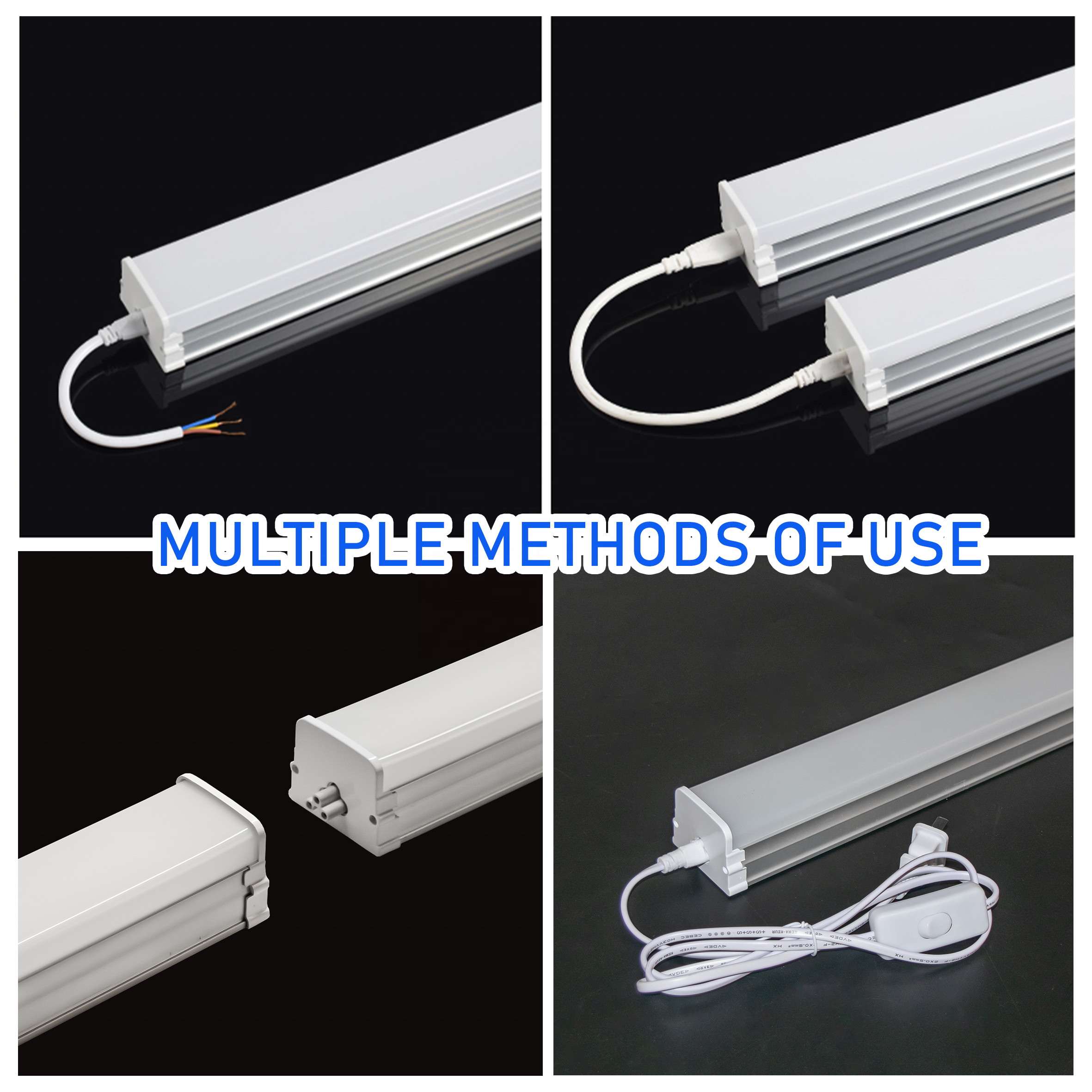 Hot sales  2ft 4ft 5ft shop light modern Linkable Aluminum profiles T15 Led Linear Batten Light