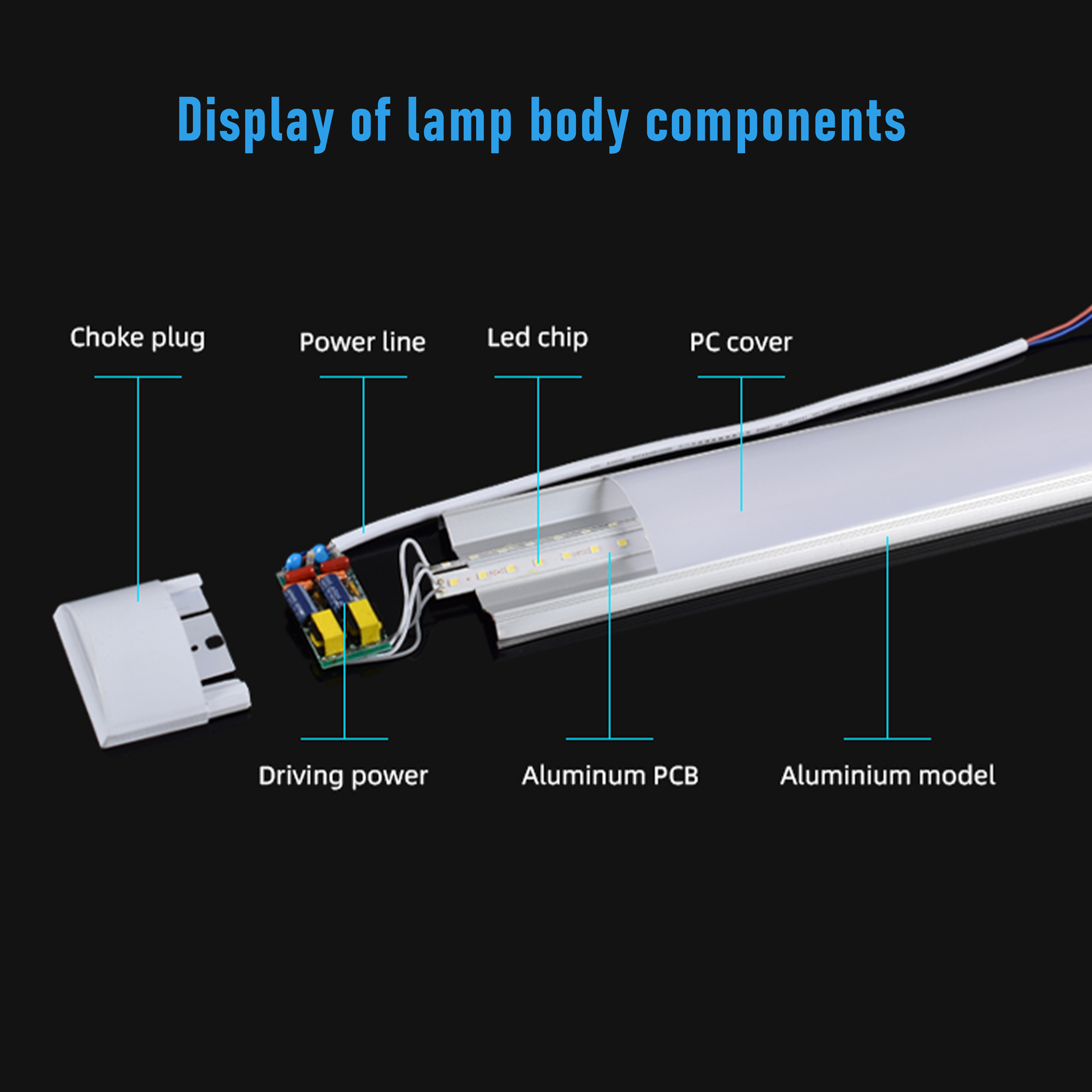 Commercial restaurant indoor lighting pendant lamp office AC 85-265V 1200mm 4ft led linear light