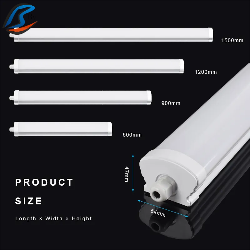 Ip65 waterproof slat purification tube light SMD2835 tri-proof lamp