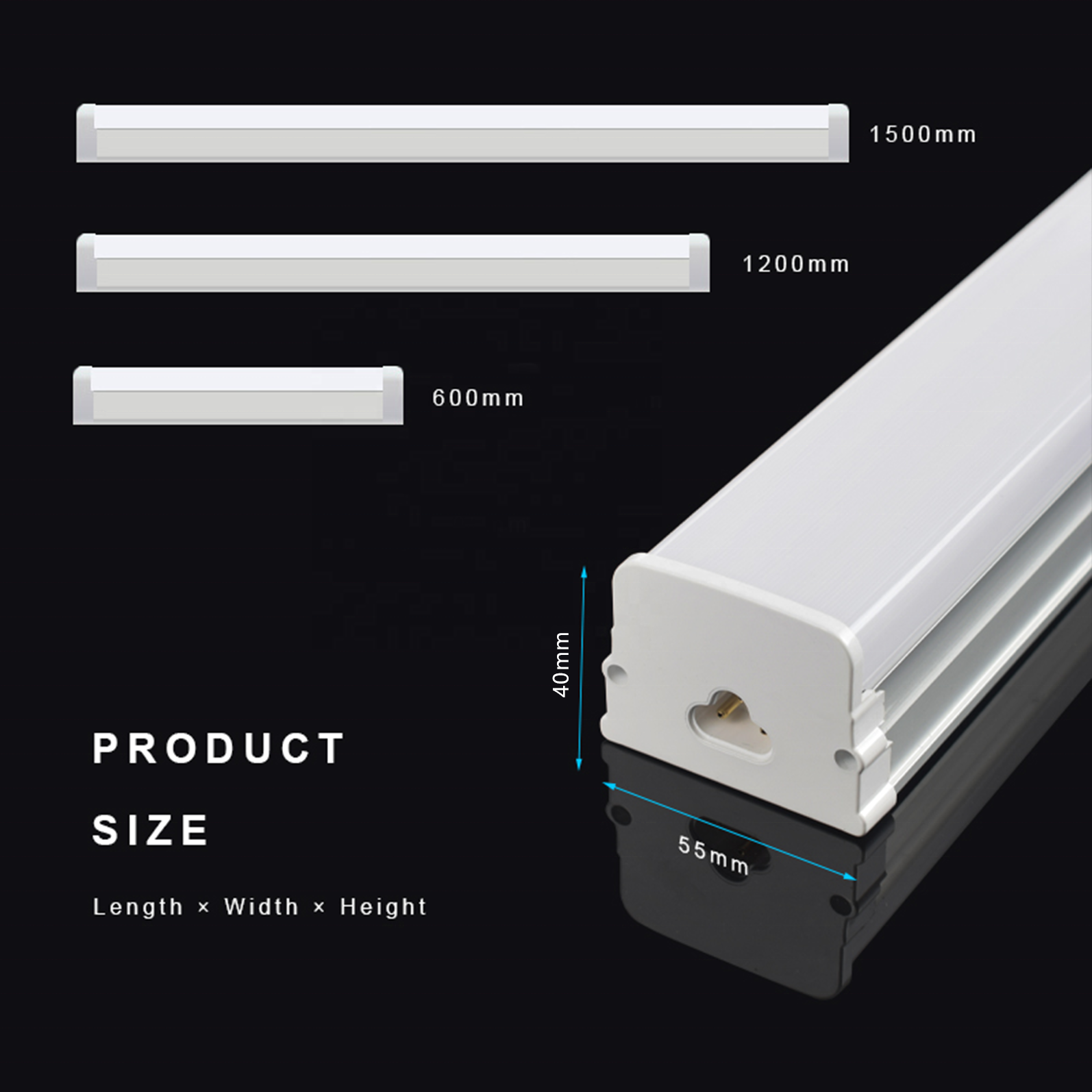 Hot sales  2ft 4ft 5ft shop light modern Linkable Aluminum profiles T15 Led Linear Batten Light