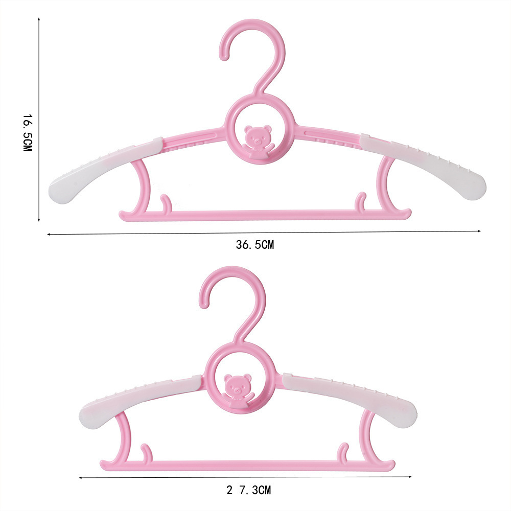 Children's retractable non-slip clothes stand baby drying rack no trace shoulder horn clothes hang up