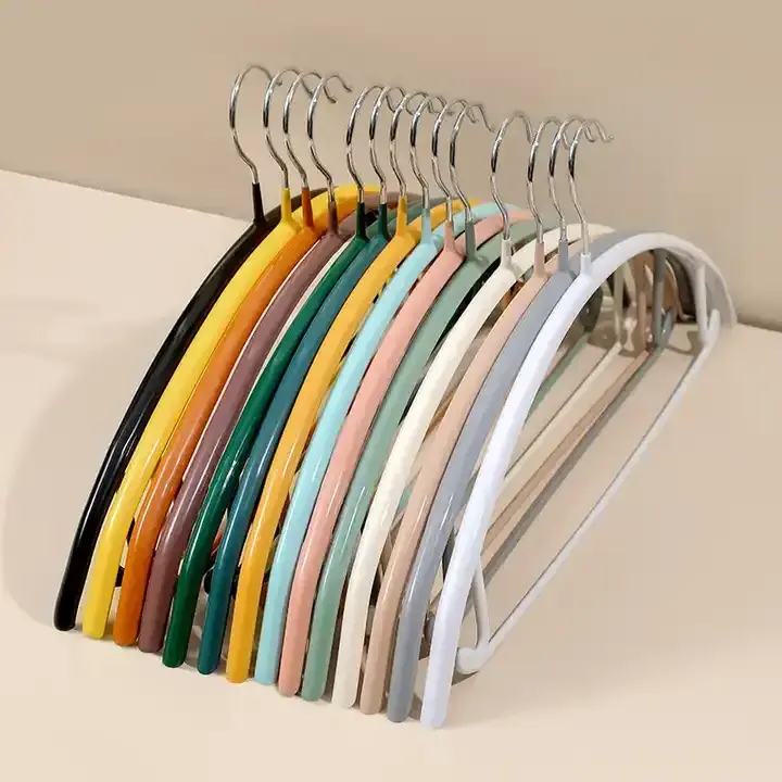 Dry and wet dip plastic coat hanger no trace bag thick wide shoulder clothes brace arc non-slip drying rack