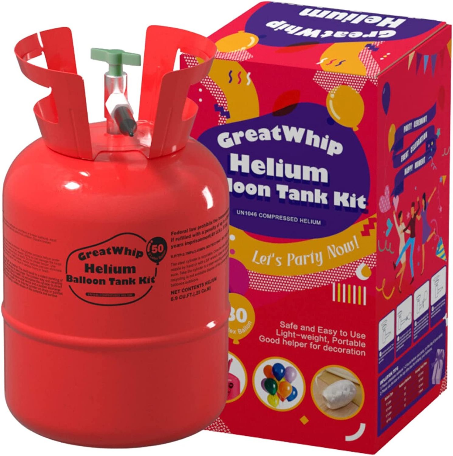 Greatwhip 7L Helium Gas Tank Pure Helium Gas Helium For Party Balloons