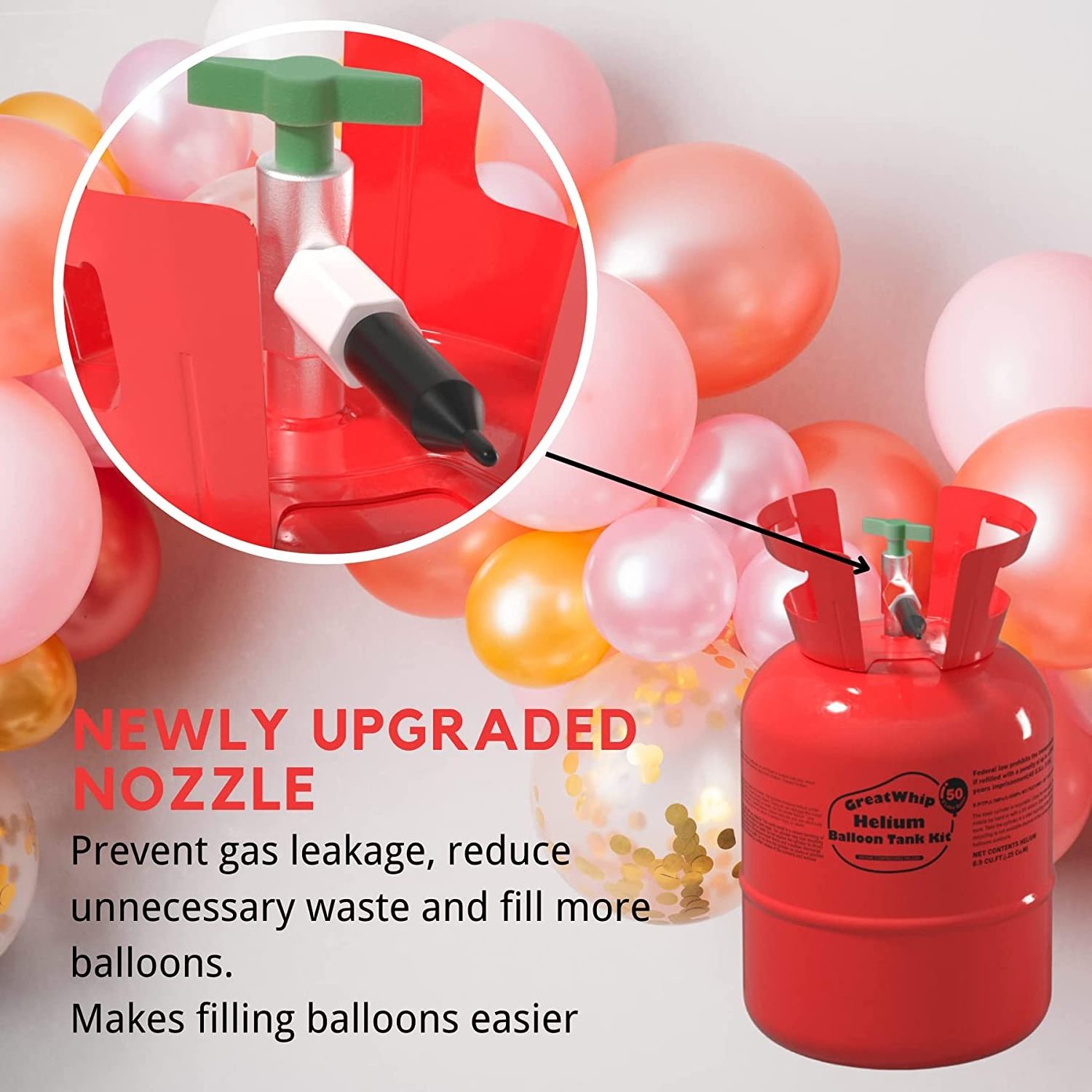 Greatwhip 7L Helium Gas Tank Pure Helium Gas Helium For Party Balloons