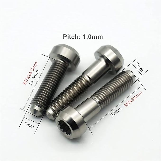 Hot Sale Titanium Bolts  M7 x 24.5   M7 x 32  BBS  Forged Screws with factory price