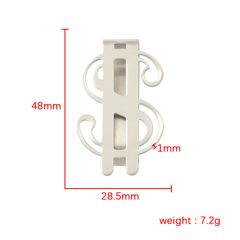 Factory Wholesale Creative Custom High Quality US Dollar Symbol Money Clip Souvenir Metal Stainless Steel Bookmark Book clip